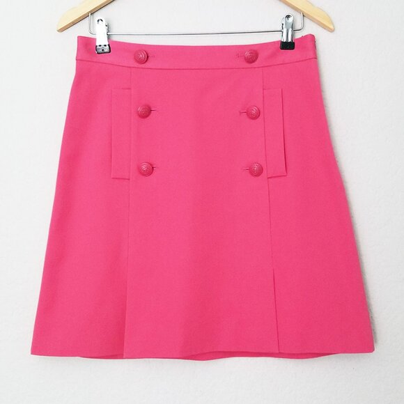 Brooks Brothers Dresses & Skirts - Brooks Brothers High Waist Mini Skirt 6 Button Front Pocket Slit Preppy Barbie